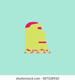 Island stone head moai