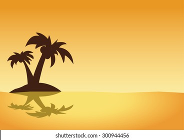 island at sunset