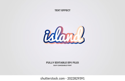 Island Text Effect Vector Illustration