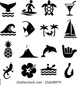 Island theme icon set