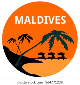 Island Tourism Maldives Badge Sign Logo Stock Vector (Royalty Free ...