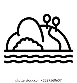 Island travel icon outline vector. Walk forest. Ecotourism trip