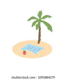 Island. Travel to the island. Vector Image.

