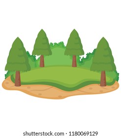 
Island in trees, green island 
