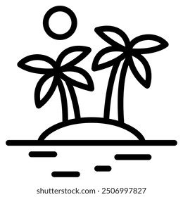 Island tropical holiday icon illustration