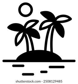 Island tropical holiday icon illustration