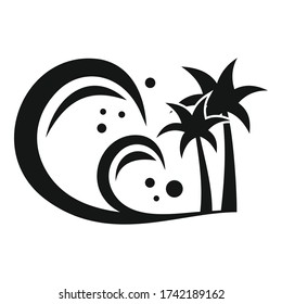 Island tsunami icon. Simple illustration of island tsunami vector icon for web design isolated on white background