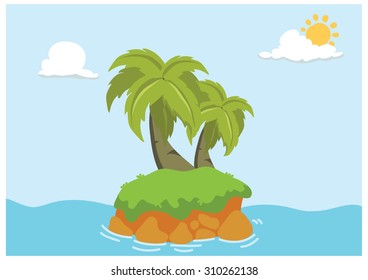 Island Vector Cartoon Background Stock Vector (Royalty Free) 310262138 ...