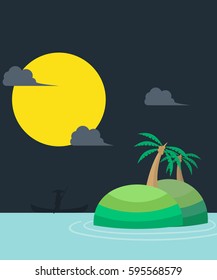 Island vector flat landscape