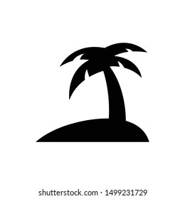 Island vector graphics solid icon in black color