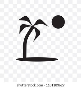 Island vector icon isolated on transparent background, Island logo concept