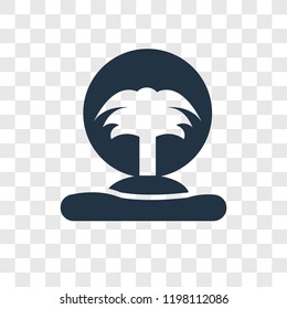 Island vector icon isolated on transparent background, Island transparency logo concept