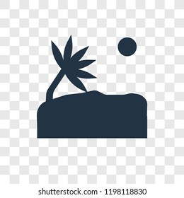 Island vector icon isolated on transparent background, Island transparency logo concept
