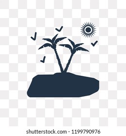 Island vector icon isolated on transparent background, Island transparency concept can be used web and mobile