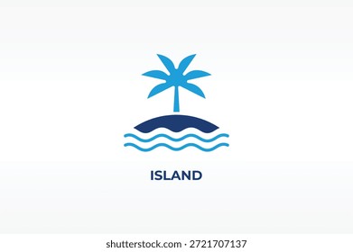 Ilustração isolada do símbolo do vetor, ícone ou logotipo da ILHA