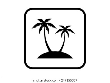 Island vector icon on white background