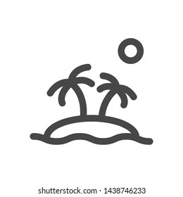 Island vector icon, simple island sign.