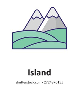 Icono del Vector de la isla que puede modificar o editar fácilmente


