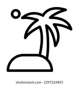 Island Vector Line Icon Design