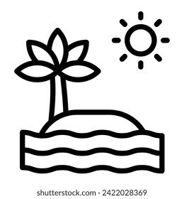 Island Vector Line Icon Design