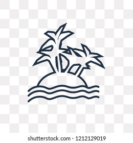 Island vector outline icon isolated on transparent background, high quality linear Island transparency concept can be used web and mobile