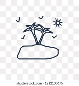 Island vector outline icon isolated on transparent background, high quality linear Island transparency concept can be used web and mobile