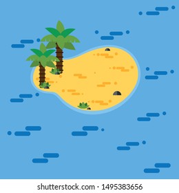 island vector scene illustration flat design