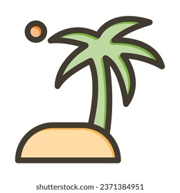 Icono De Colores Relleno De La Línea Espesa Del Vector De Isla Para Uso Personal Y Comercial.
