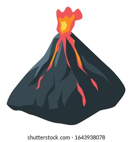 Island volcano icon. Isometric of island volcano vector icon for web design isolated on white background