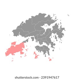 Landkarte der Inseln, Verwaltungsabteilung von Hongkong. Vektorgrafik.