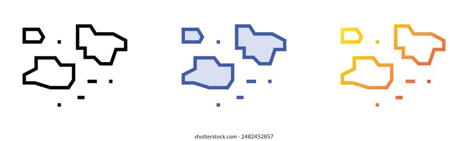 islands icon. Linear, Blue Fill and Gradient Style Design Isolated On White Background