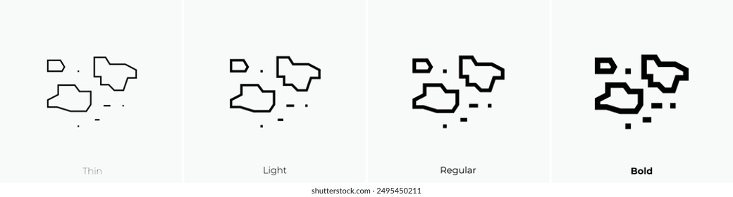 islands icon. Thin, Light Regular And Bold style design isolated on white background