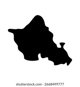 Mapa de la silueta de las islas de Oahu. Imagen de Vector