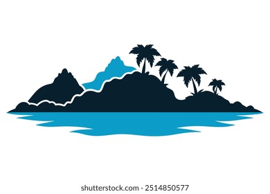 Islas sobre fondo blanco Ilustración vectorial
