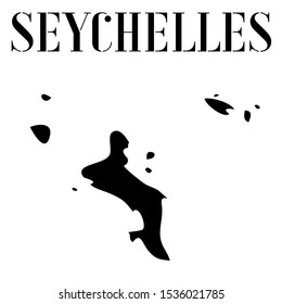 Islands Seychelles outline world map silhouette vector illustration, creative design background, national country flag, objects, element, symbols from countries all continents set.