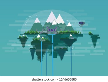 islands in the sky,vector illustration