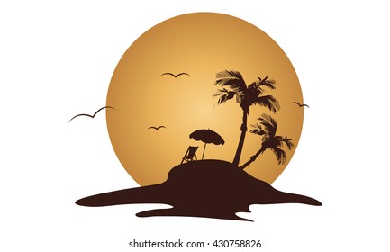 Islands summer holiday of silhouette scenery beautiful