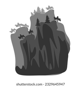 Islands with vegetation reflected in the lake,
traditional ink painting
in the oriental style of sumi e, wuxing, go hua,
SSTK abstract.
Vector illustration.
