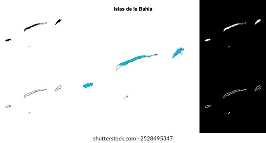 Conjunto de mapas do departamento de Islas de la Bahia