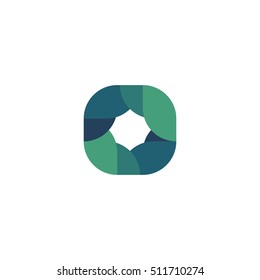 Islated blue abstract logo. Rhombus shape logotype. Frame icon. Photo lens sign. Decorative element. Web symbol. Vector illustration