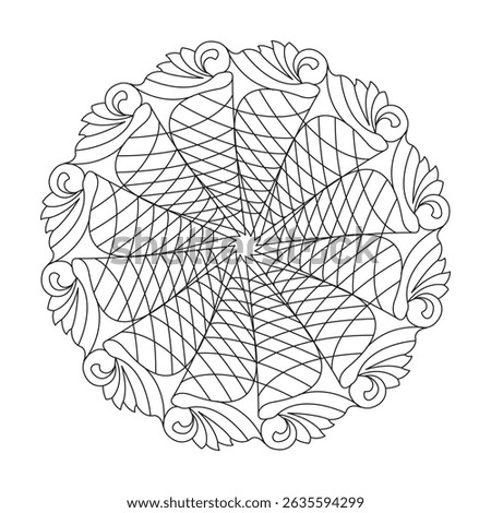 Islated Mandala template Coloring Book Page. Easy Mandala Coloring Book Pages for Adults to Relax, Experiences Give Relief. Resizeable Vector File