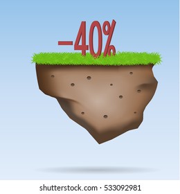 Isle of discounts.Vector illustration