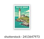 Isle Of Gigha, Scotland. Vintage Travel Posters. Vector art. Famous Tourist Destinations Posters Art Prints Wall Art and Print Set Abstract Travel for Hikers Campers Living Room Decor