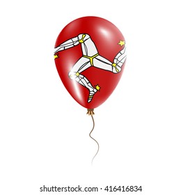 Isle of Man balloon with flag. Bright Air Ballon in the Country National Colors. Country Flag Rubber Balloon. Vector Illustration.