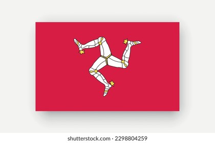 Isle of Man .Detailed flag on white background. Vector illustration