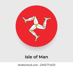 Ilustración de la bandera de la Isla de Man burbuja de forma redonda icono de forma vector