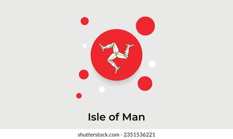 Isle of Man Flaggenblase Kreis um Form Symbol bunte Vektorgrafik