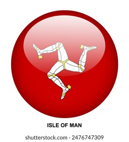 ISLE OF MAN flag button on white background