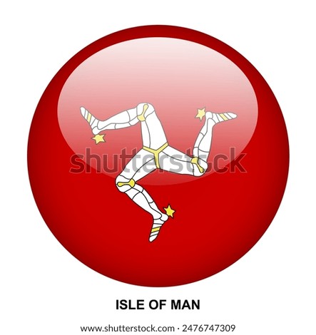ISLE OF MAN flag button on white background