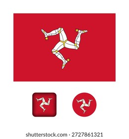 Isle of Man Flag Flat Icons Collection